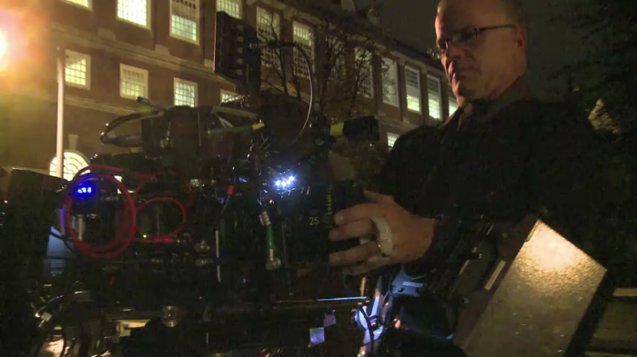 Camera Assistant Swapping Lenses The Social Network