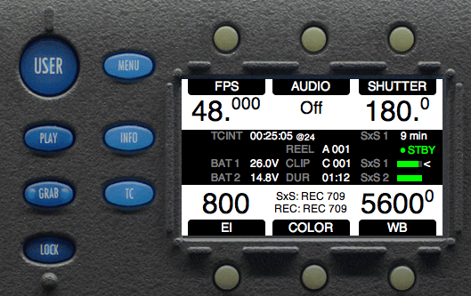 ARRI Alexa LCD Side Screenshot with User Button