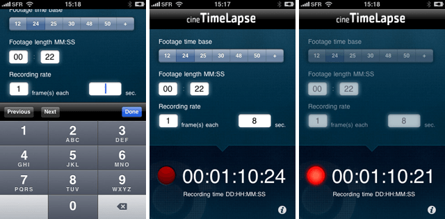 Cine Timelapse Useful Cinematography iPhone App Screenshots