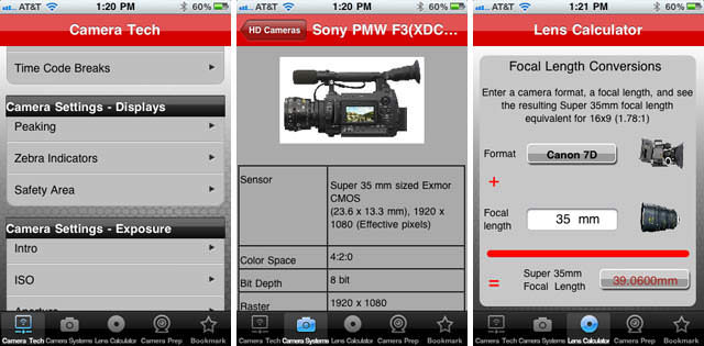 Moviola Pro Camera Guide Cinematography iPhone App Screenshots