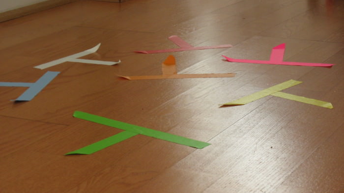 Various Actor Tape Marks on Floor