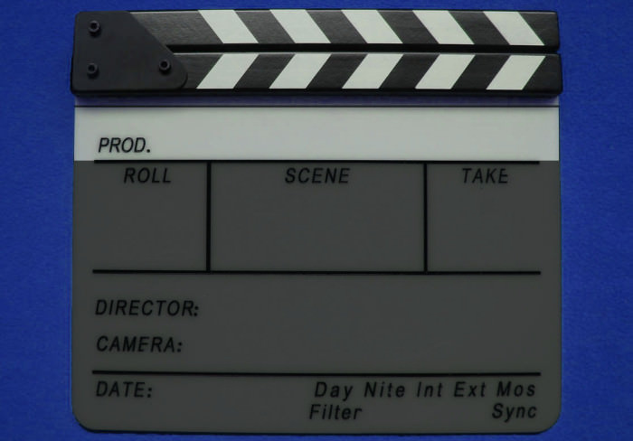 Production Section of a Film Slate Clapperboard