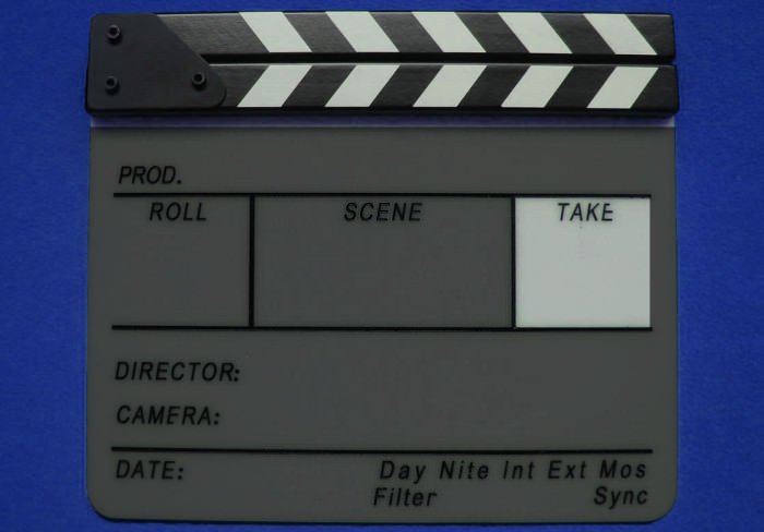 Take Section of a Film Slate Clapperboard