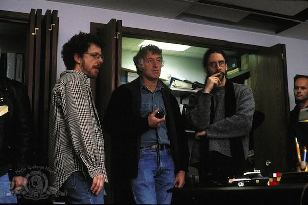 Roger Deakins and the Coen Brothers on the Set of Fargo