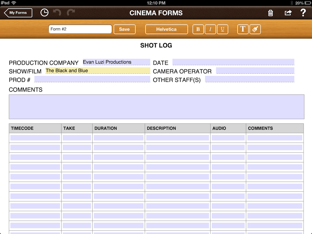 Cinema Forms Cinematography App Screenshot 2